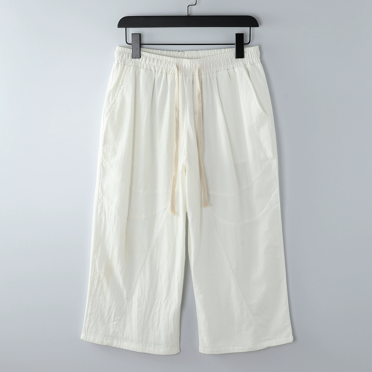 Мужские укороченные брюки для среднего и пожилого возраста, свободные повседневные брюки с 7 точками, летние шорты большого размера для папы среднего возраста.