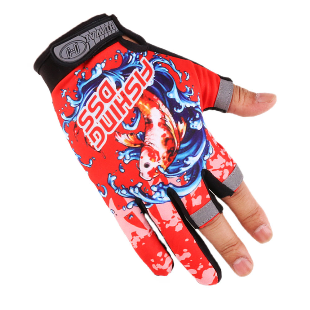 Guantes de pesca de protección solar nuevos hombres y mujeres de protección solar guantes deportivos al aire libre expuestos guantes de tres dedos guantes de equitación