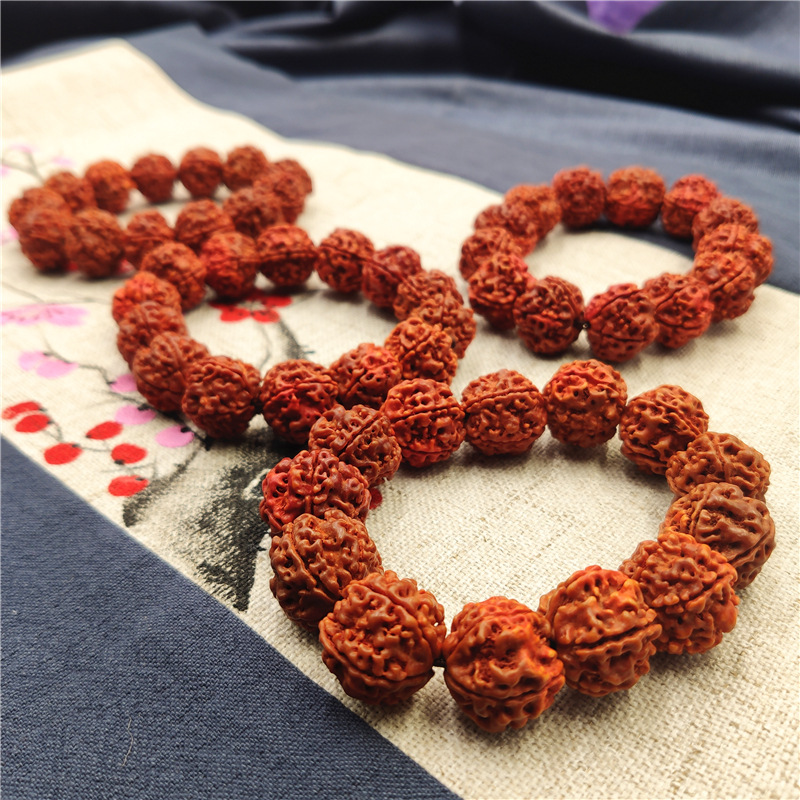 Processed Nepal Rudraksha Bracelet Five-Petal 18-20mm Bodhi Seed Wenwan Buddha Beads Rosary Bracelet Wholesale