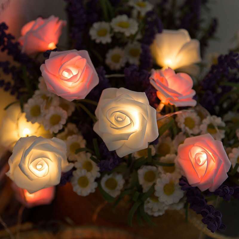 Anti-Real Rose Led Light String Christmas Decoration Wedding Background Arrangement Proposal Confession Rose Lights