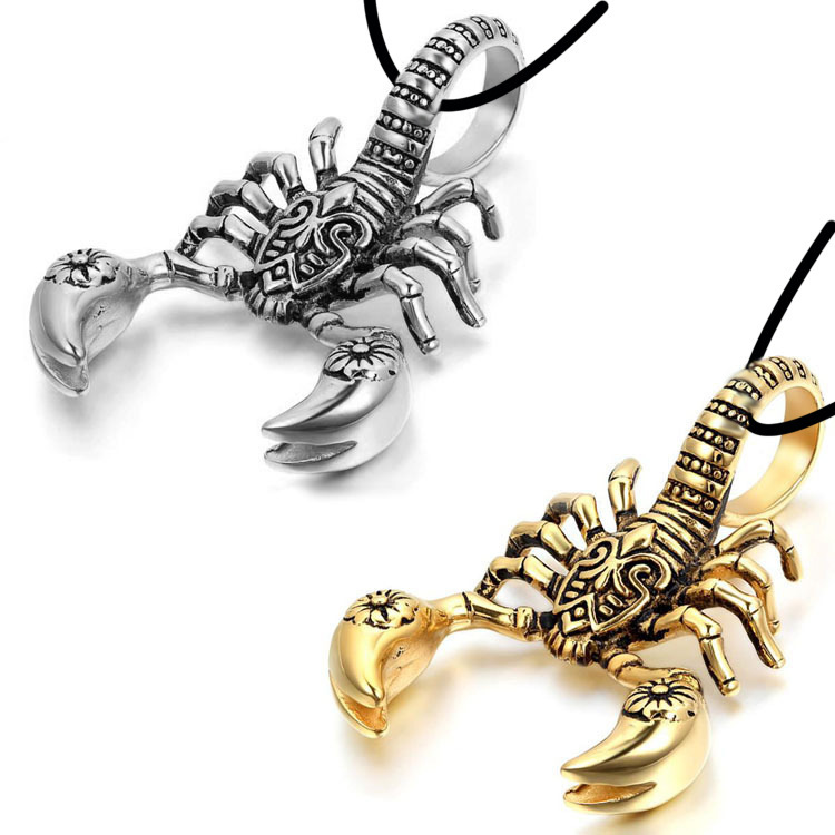 Trendy Men's Personality Fashion Rock Punk King Scorpion Pendant Men's Necklace Antique Fashion Men's Jewelry Trendy Men's Personality Fashion Rock Punk King Scorpion Pendant Men's Necklace Antique Fashion Men's Jewelry