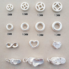 3D硬銀 999祥雲圈 平安扣 在逃公主小銅錢扣子錢幣 腳鏈配件 圓圈