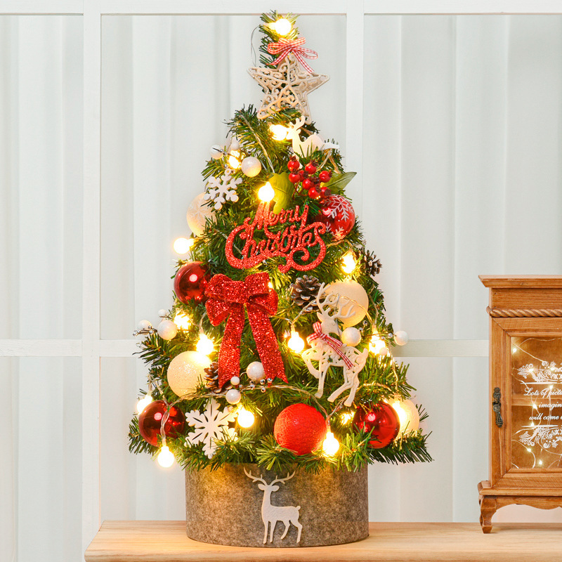 Transfronteriza nuevo pequeño paquete de árbol de Navidad creativo mini 60/90cm de lujo cifrado decoraciones de Navidad DIY