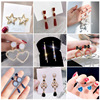 Silver needle, fashionable earrings, crystal, silver 925 sample, internet celebrity, wholesale