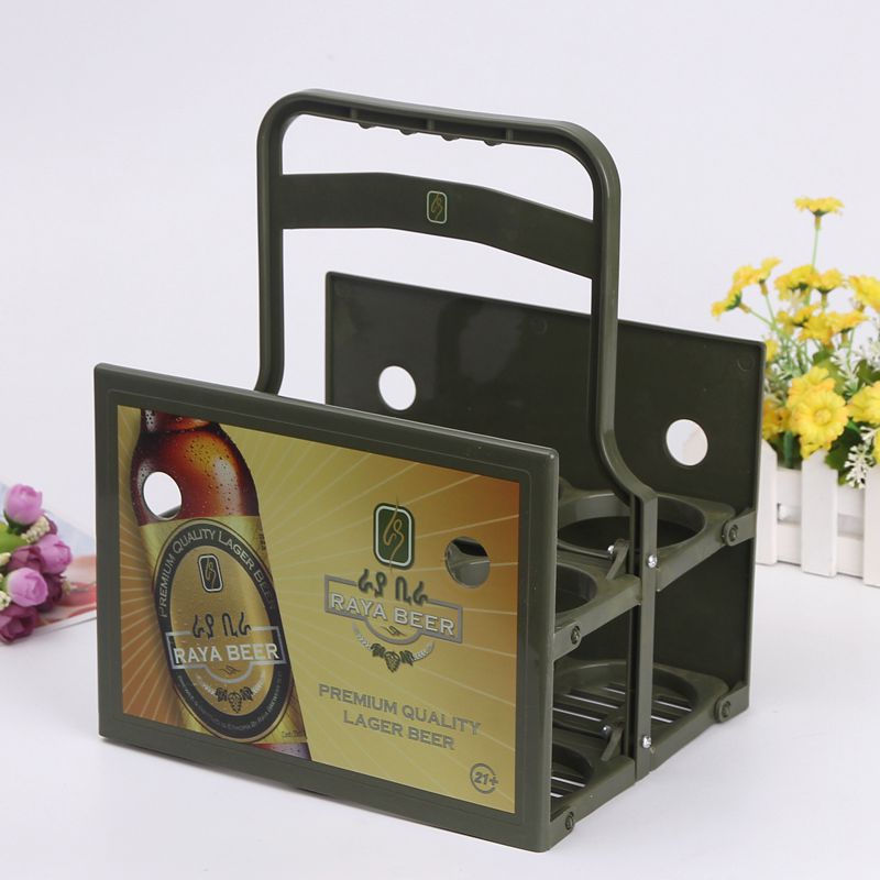 Cesta de cerveza plegable de plástico publicidad cesta de vino restaurante KTV cesta de cerveza portátil de vino tinto Cesta de cerveza en stock