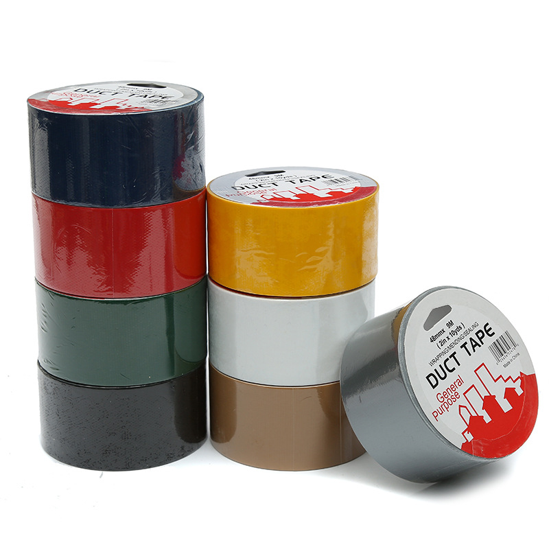 跨境彩色强效布基胶带地毯胶带 独立包装单卷带纸卡收缩包装耐水