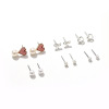 Universal earrings, set, zirconium from pearl, silver needle, Korean style, silver 925 sample