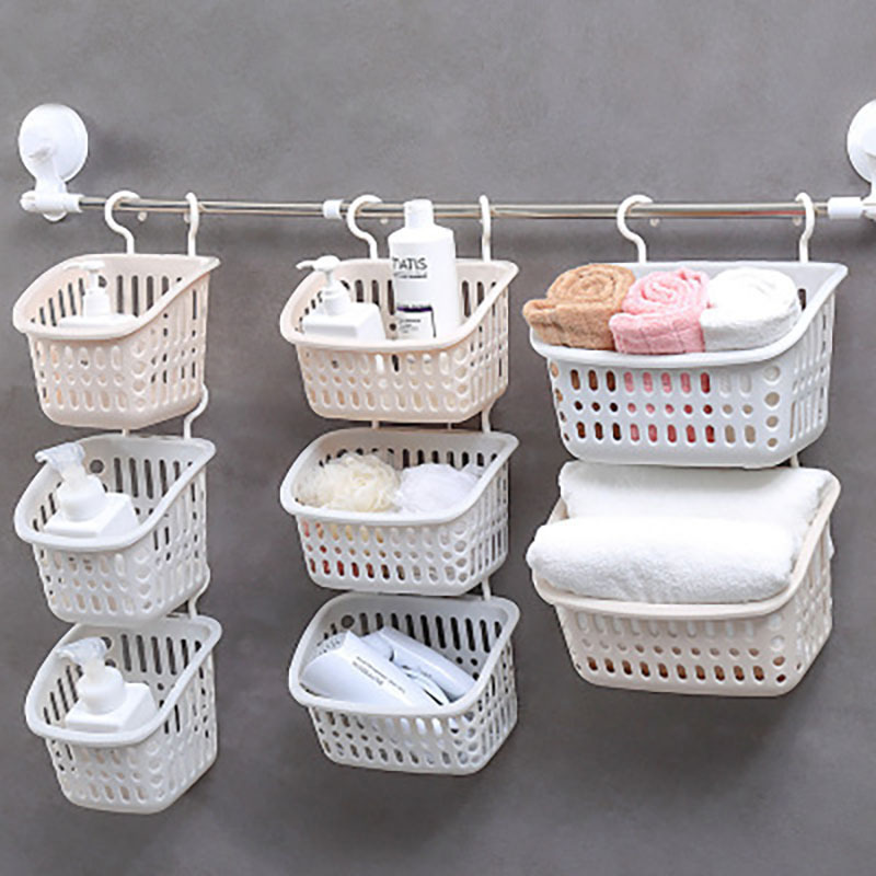 Hangable storage basket bathroom with hook toilet storage basket small basket sundries storage basket plastic basket wholesale Hangable storage basket bathroom with hook toilet storage basket small basket sundries storage basket plastic basket wholesale
