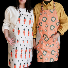 2022新款家用廚房圍裙可愛時尚印花防潑水防油可擦手罩衣一件代發