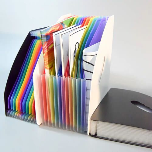 Self-reliance book magazine material rack triangular 13-grid colorful carry-on day-style accordion bag 25-grid storage folder