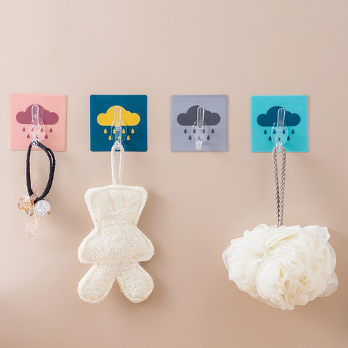 Cartoon coat hook, nail-free, punch-free, multi-functional, strong sticky hook, coat hook