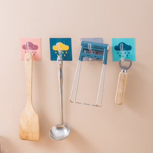 Cartoon coat hook, nail-free, punch-free, multi-functional, strong sticky hook, coat hook