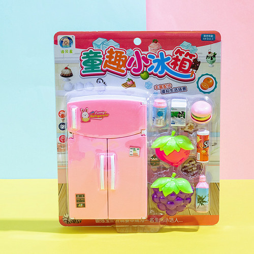Home Appliances Fun Little Refrigerator Food Toy Children's Pretend Play Cartoon Toys Wholesale from the Stall