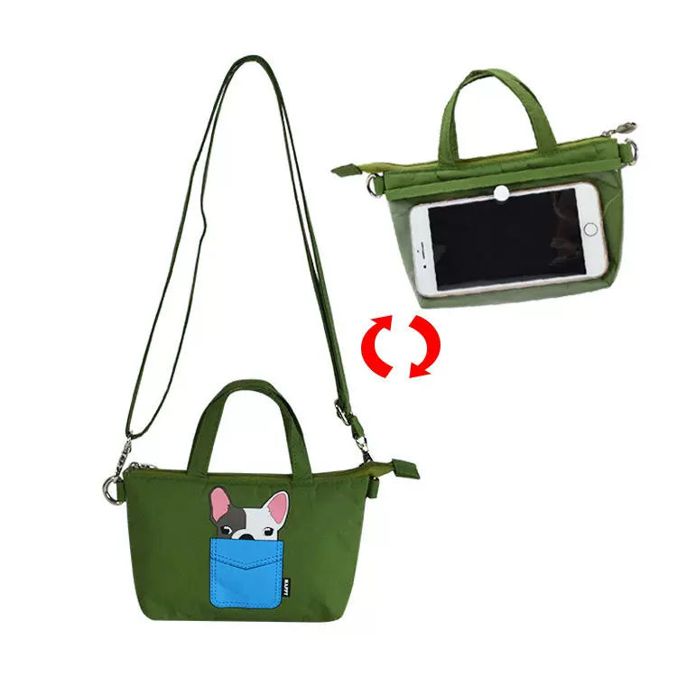 儿童杜邦纸袋卡通帆布包单肩包 触屏手机包定制 出口日本斜挎包