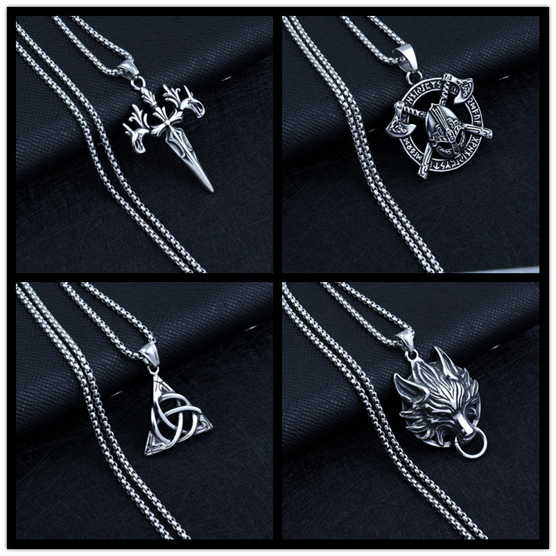 Fashionable pendant, titanium necklace, personalized men's stainless steel matching chain, pendant accessory_voghion.com