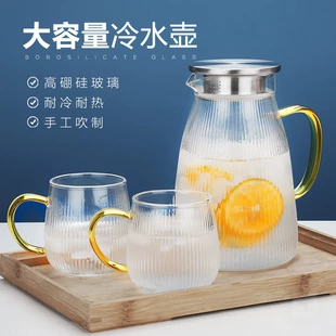With a forged pattern glass teapot, high quality set