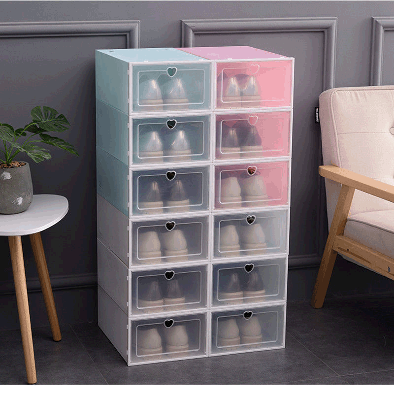 Special sale thick transparent shoe box storage artifact plastic simple shoe box flip shoe box household goods storage box