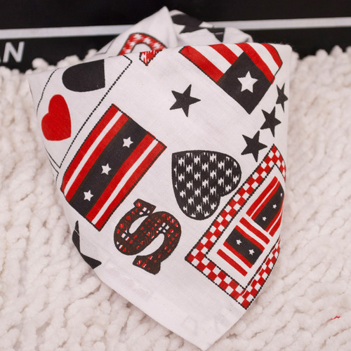 Multi-color optional cartoon pet saliva towel pet dog triangle scarf scarf supply
