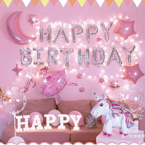 Surprise party balloon ins happy birthday event background decoration boys and girls children's first birthday scene layout