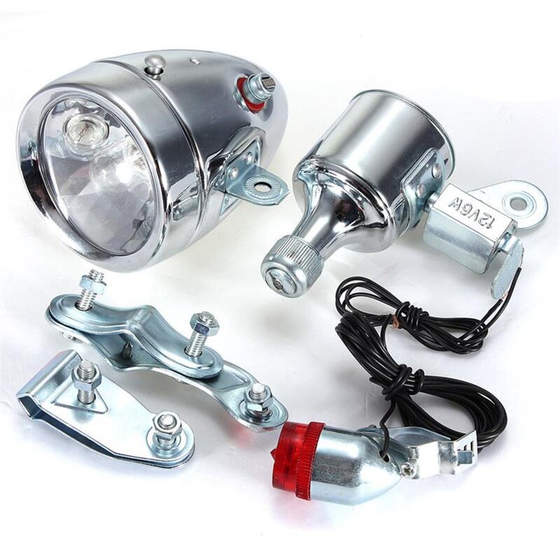 Cross-border bicycle generator modified grinding lamp retro headlight taillight 12V6W bicycle self-power generation