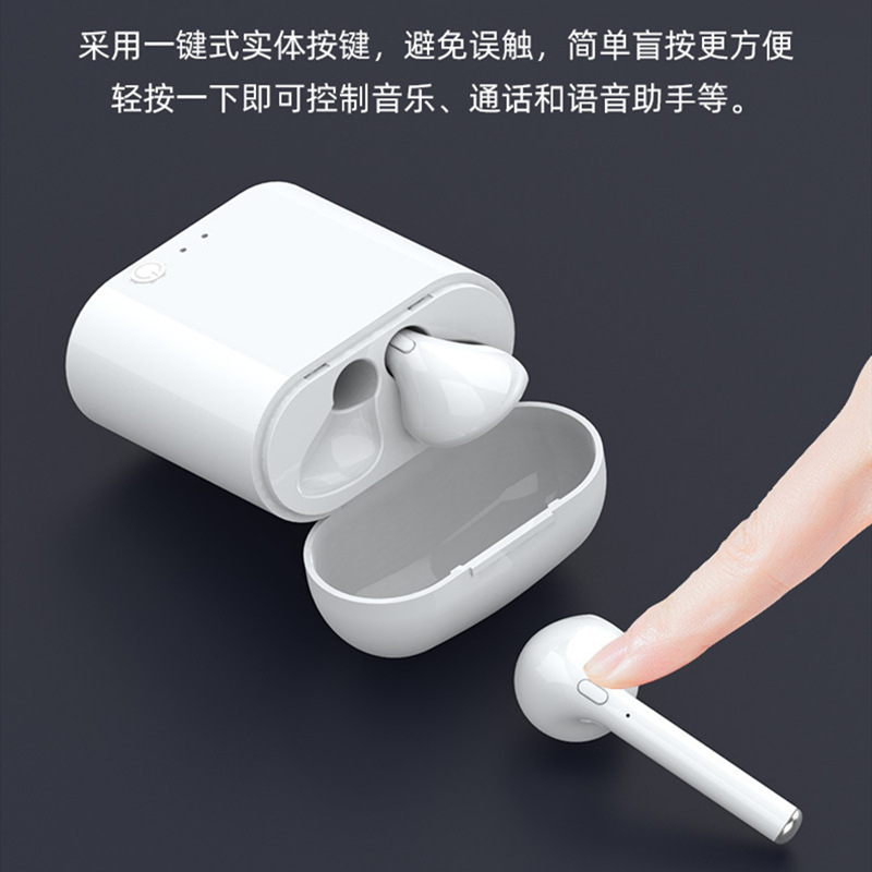 En stock auricular Bluetooth i7s macaron color a juego i7mini inalámbrico binaural estéreo modelo de color con compartimento de carga