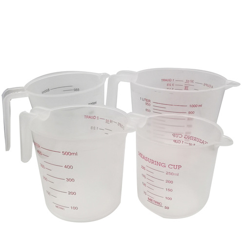 Home Plastic Measuring Cup Transparent Graduated Cup Size Measuring Cup Kitchen Baking Measurement Tool Set