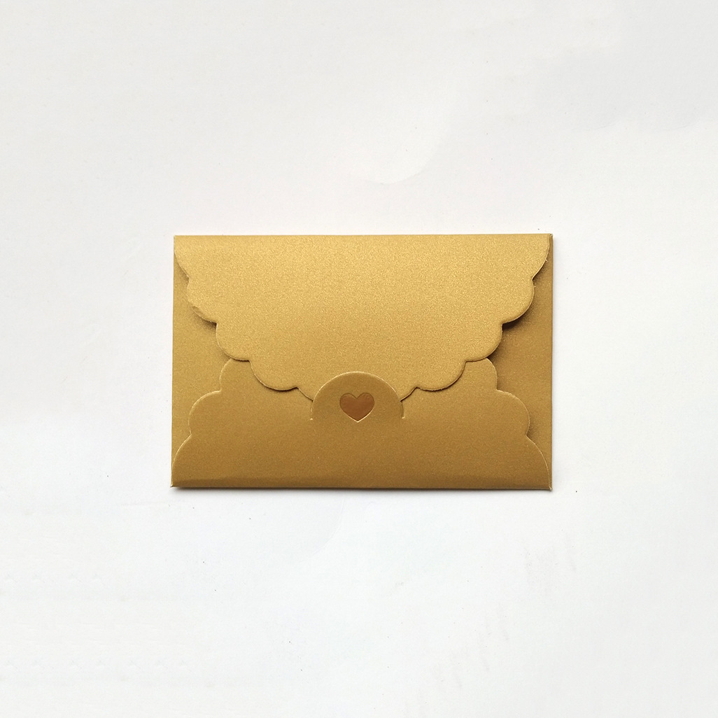 Mini tamaño pequeño perla sobre papel Kraft dorado amor sobre tarjeta bancaria tarjeta de membresía VIP embalaje sobre cubierta