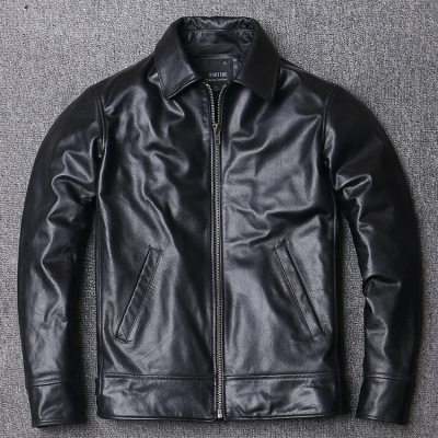 New spring soft Meticulous Calfskin genuine leather leather clothing have cash less than that is registered in the accounts Self cultivation Youth handsome Lapel leather jacket