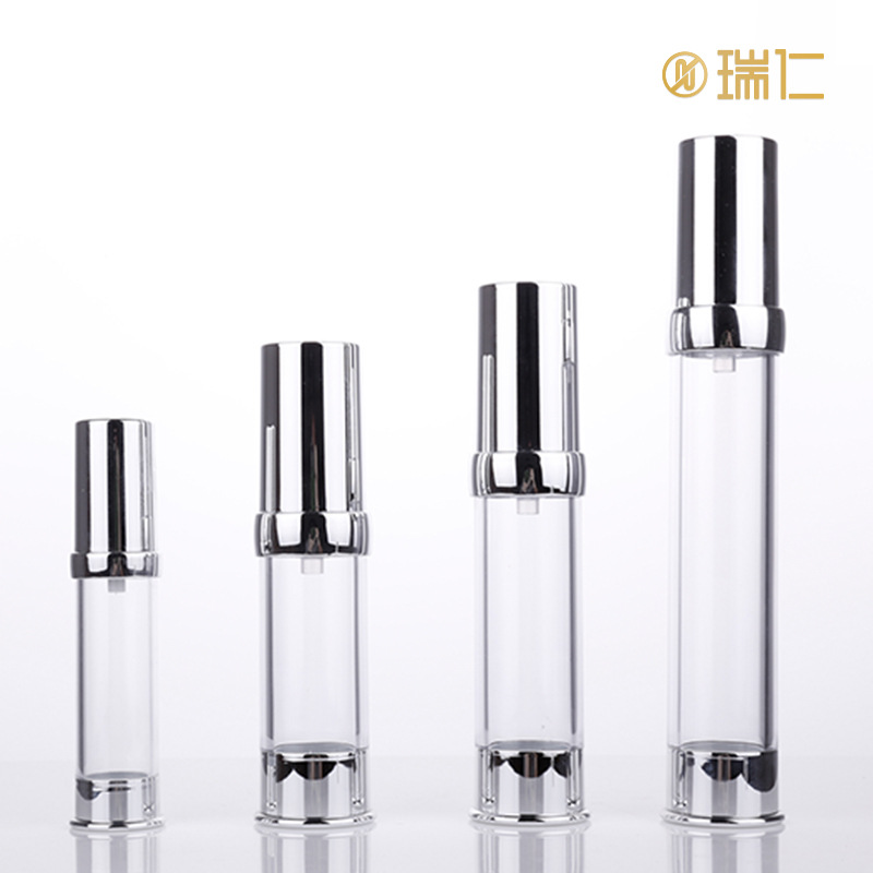 20ml乳液瓶 AS透明塑料凸肩真空瓶 圆柱形精华瓶 按压瓶防晒霜瓶