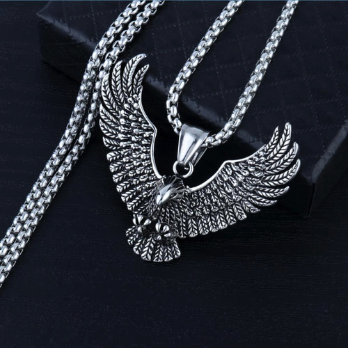 Titanium steel Eagle Pendant Punk Necklace Retro Trend Men Stainless Steel Cast Eagle Necklace Direct from Manufacturer