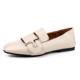 Harajuku style tods women's summer cute social flat shoes round buckle belt 2023 new retro small leather shoes