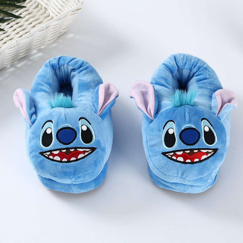 Wholesale Cross-Border New Lilo & Stitch Plush Slippers Cartoon Couple Home Full-Cover Warm Cotton Slippers