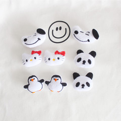 Cartoon Plush Pin Cute Panda Penguin Plush Toys Snubbin' Headwear Accessory Clothes Bags Supplementary Materials