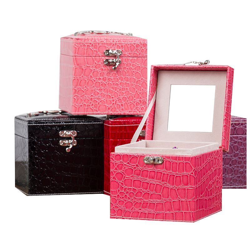 跨境戒指手链收纳盒耳钉耳饰珠宝饰品盒木质首饰展示盒子批发礼盒