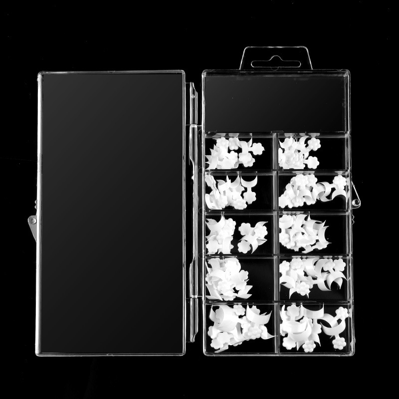 Pieza de uñas de manicura 100 piezas Pieza de uñas francés manicura pieza de uñas de ciruela Media Luna pequeña blanca Borde francés Blanco 500 piezas