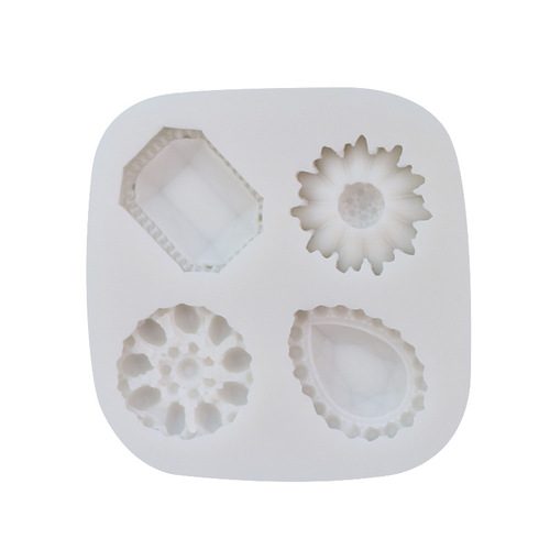 European gemstone fondant silicone mold diy baking cake retro decoration chocolate mold glue mold