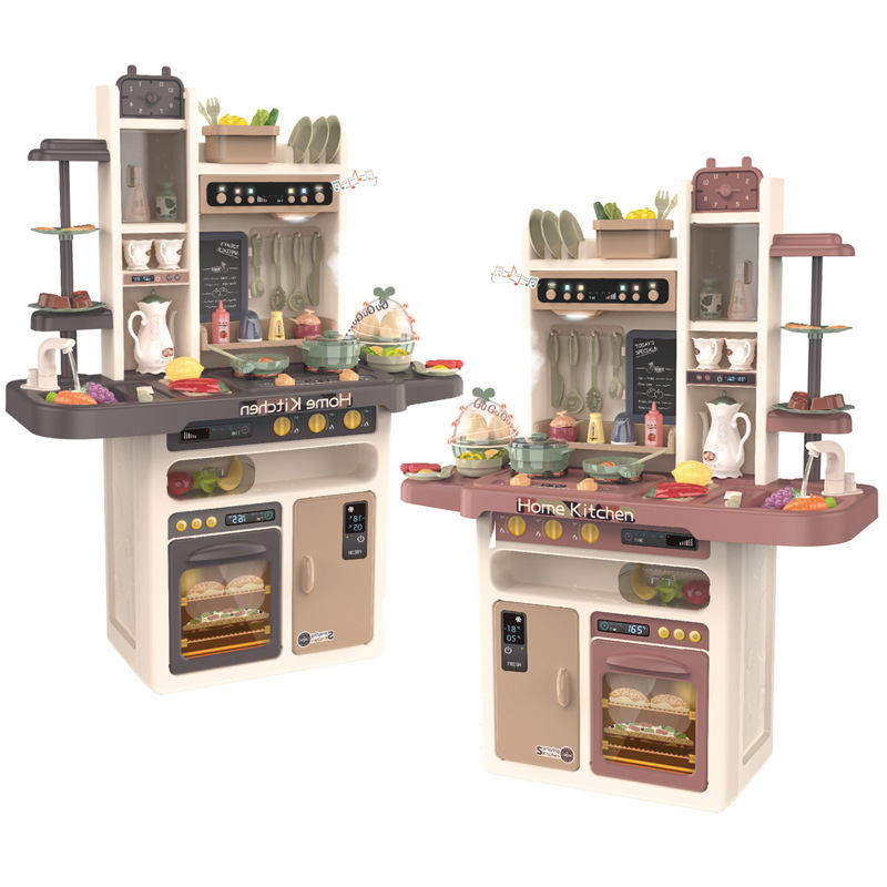 Transfronterizo de los niños 93cm simulación agua vapor spray cocina juego casa vajilla mesa juguetes de cocina traje