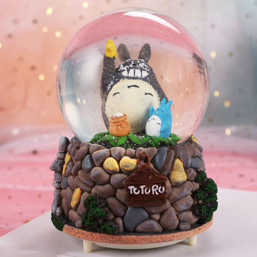 My Neighbor Totoro crystal ball music box with automatic falling snow, light and music rotation, birthday gift boutique for boyfriend and girlfriend