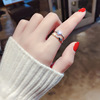 Tide, advanced zirconium, small design ring, high-quality style, on index finger, Korean style, internet celebrity, trend of season