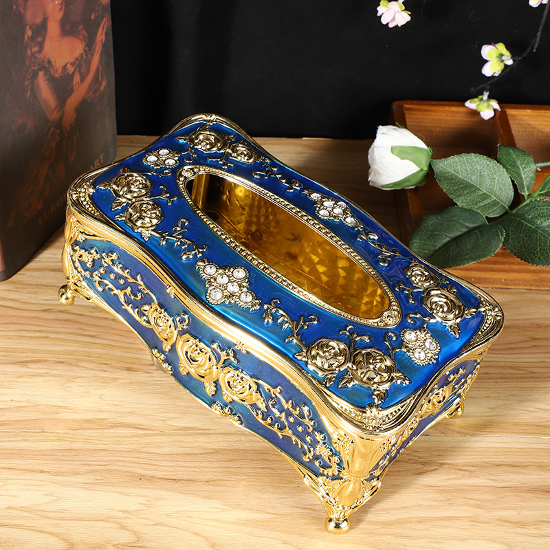 Caja de pañuelos de estilo europeo sala de estar creativa caja de pañuelos de hogar de lujo KTV mesa de café caja de pañuelos simple