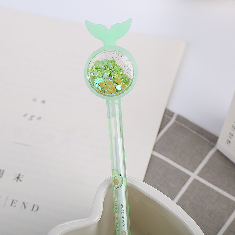 Orejas de conejo creativo lentejuelas pluma de gel Oficina negro pluma de firma lindo estudiante examen escritura pluma de agua al por mayor