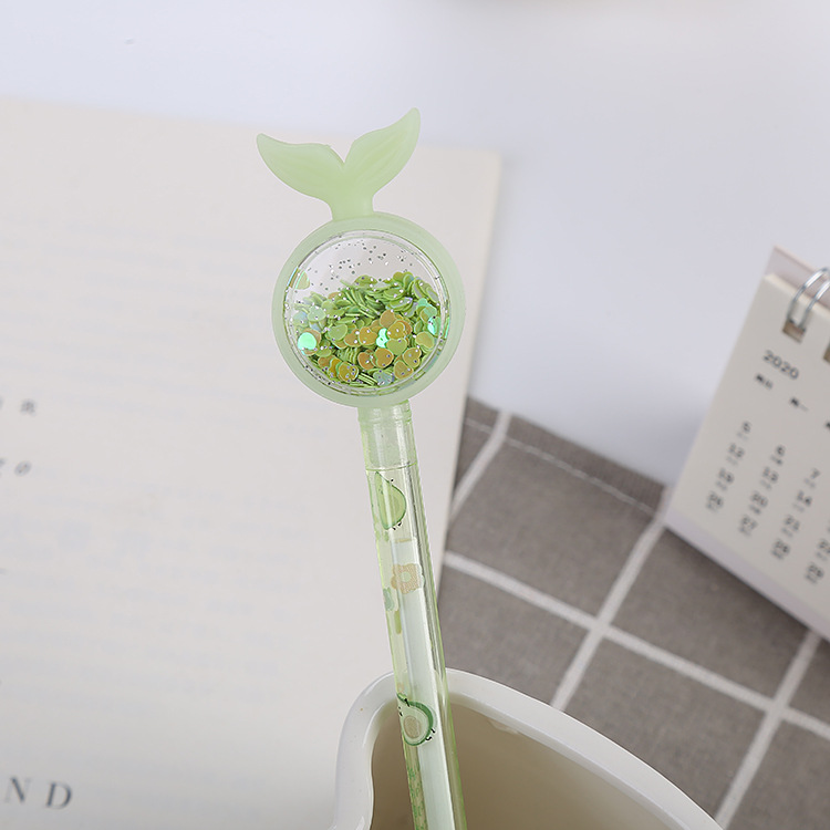 Orejas de conejo creativo lentejuelas pluma de gel Oficina negro pluma de firma lindo estudiante examen escritura pluma de agua al por mayor