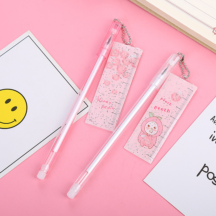 Regla creativa colgante pluma de gel pequeña Hada Linda fresca colgante pluma estudiante pluma de Agua Negra pluma de firma