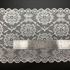 Elastic Two-Tone Geometric Lace Knitted Trim Wholesale Direct Supply—Soft Women's Accessories, Lingerie & Wedding Gown Trimmings