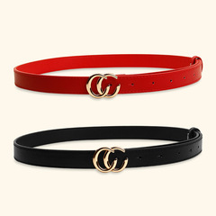 New-style, high-quality, double-sided leather belt for women—stylish Double-C design, versatile, and perfect for Korean-style denim jeans. Hot-selling across borders!