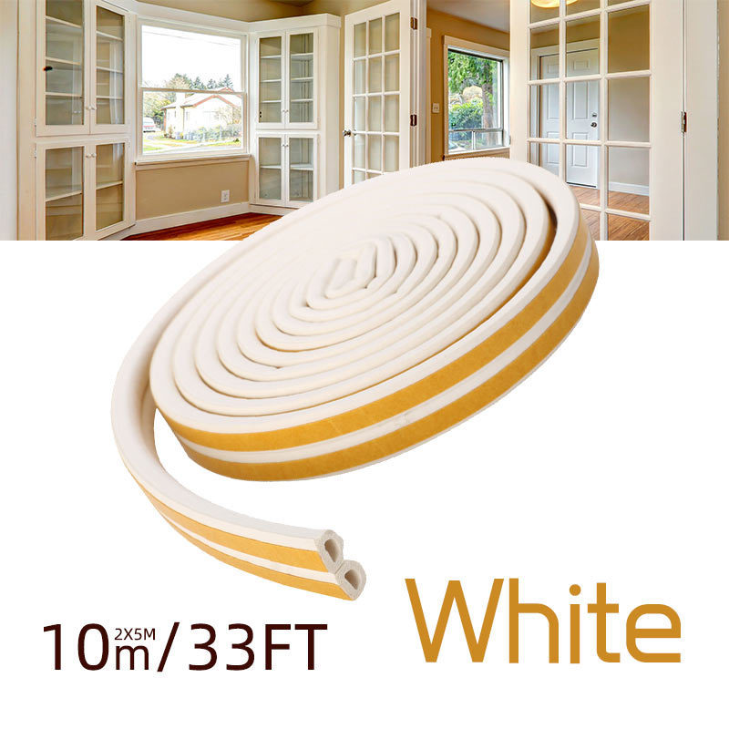 10米 D型 9x6mm自粘型三元乙丙橡胶发泡密封条门窗泡沫密封条绝缘