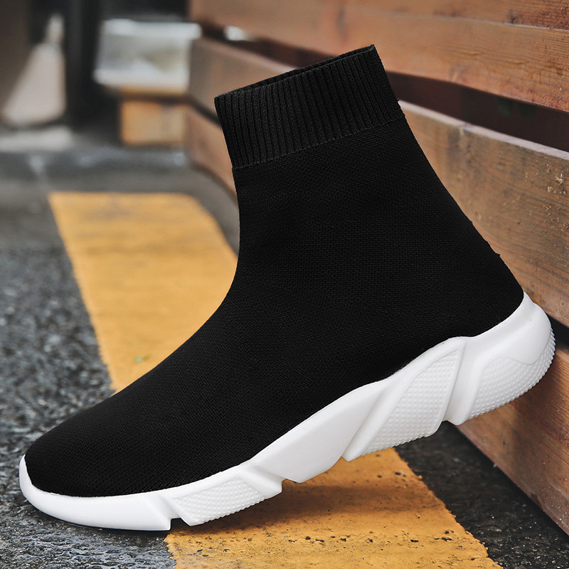 Couple ins Socks Shoes Women's Korean-style ulzzang High-top Shoes Men's Spring and Summer Sports Stretch Boots Women's Shoes Large Size