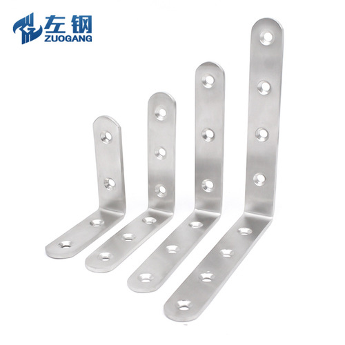 Left steel thickened stainless steel right angle L corner code triangle bracket hardware accessories fixed connection piece shelf bracket wholesale