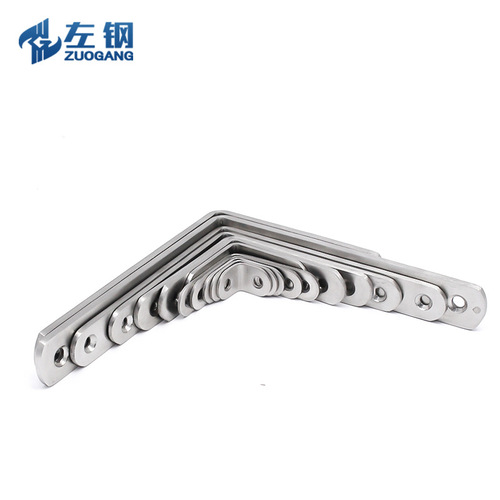 Left steel thickened stainless steel right angle L corner code triangle bracket hardware accessories fixed connection piece shelf bracket wholesale