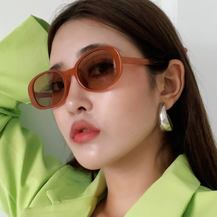 European and American ins Retro Style Oval Sunglasses Women's Korean Style 2020 New Cyber Celebrity Hip-Hop TikTok Sunglasses
